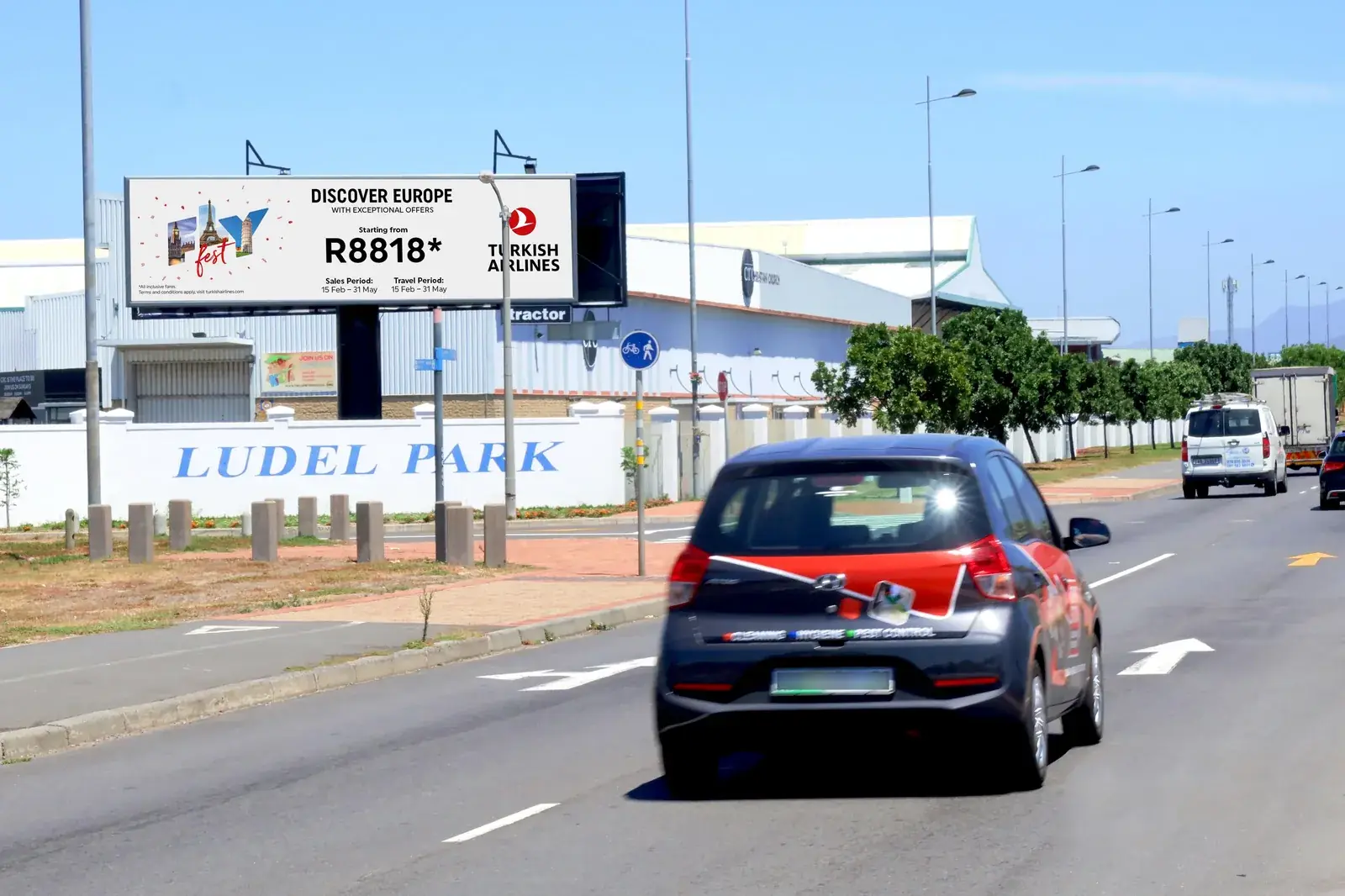 Turkish Airlines discounted flights billboard, outdoor advertising South Africa